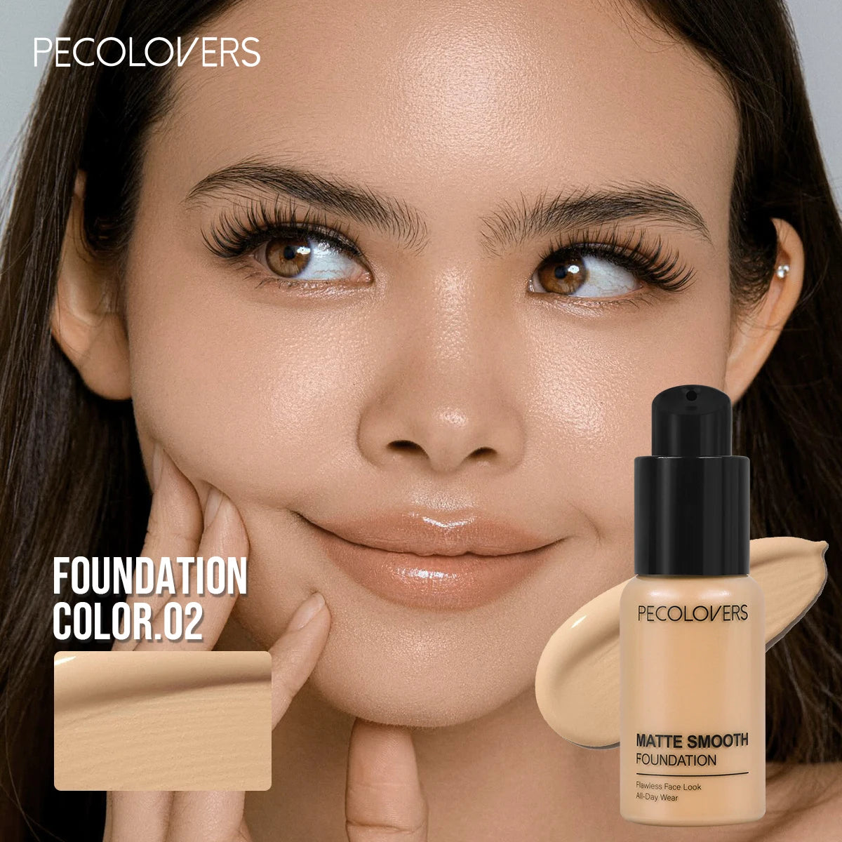 Pecolovers High Coverage Foundation – Waterproof, Sweatproof & Long-Lasting Cream Formula, 12 Shades