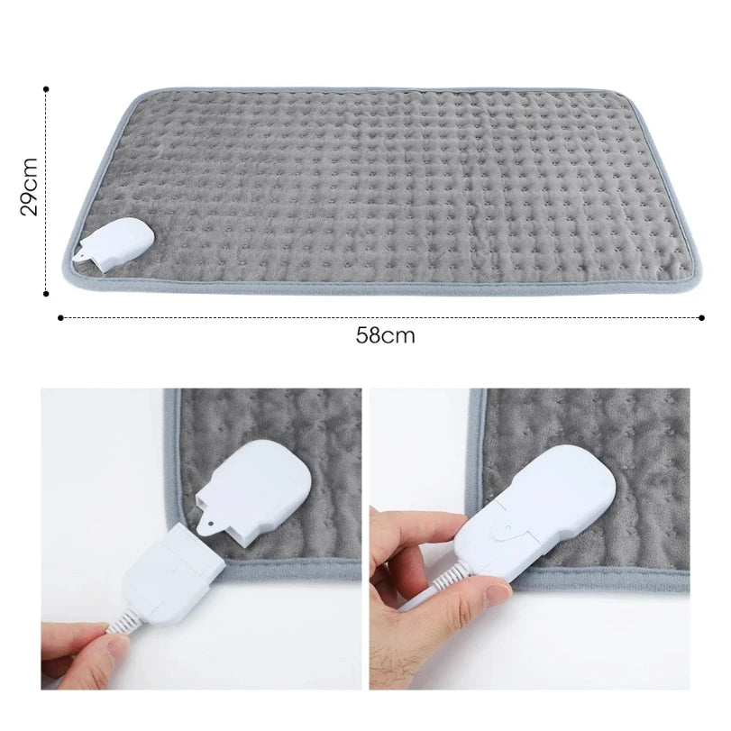 Electric Heating Pad for Back, Abdomen & Waist Pain Relief – EU/UK/US Plug, 9 Heat Levels