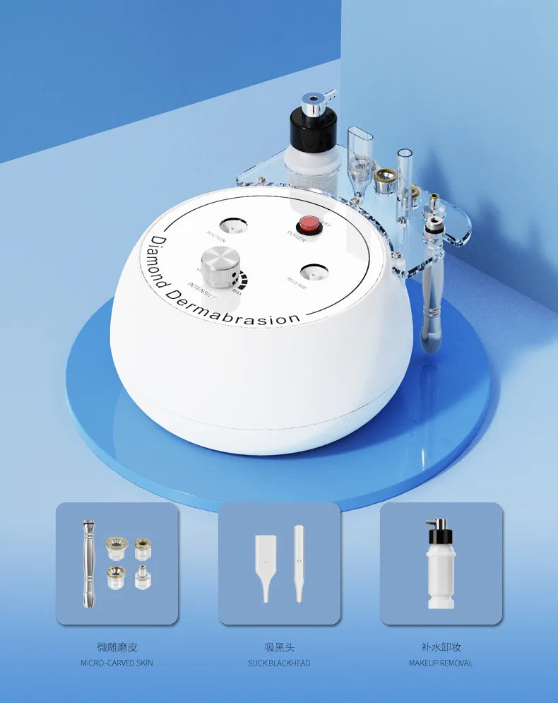 3-in-1 Diamond Microdermabrasion Machine – Blackhead Removal, Deep Cleanse & Pore Tightening