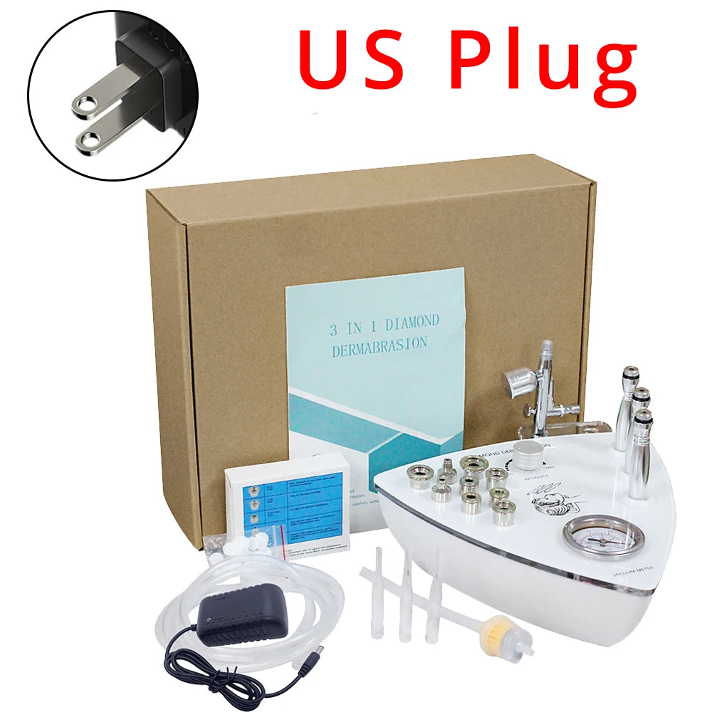Diamond Tip Microdermabrasion Machine – 9-Head Vacuum Exfoliation & Spray Device