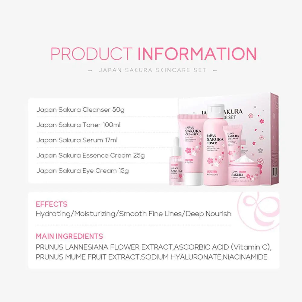 Sakura Skin Care Set – 3 or 5-Piece Gift Box
