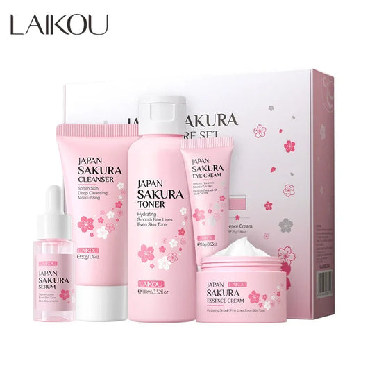 LAIKOU Sakura 5-Piece Korean Skin Care Gift Set