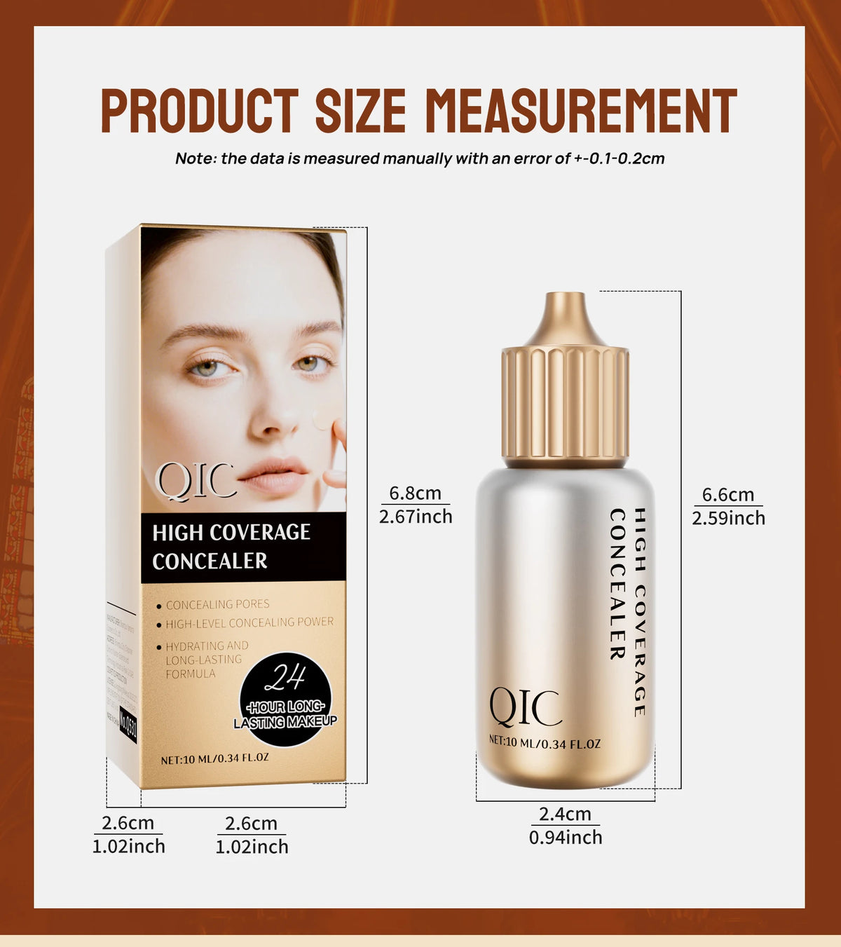 QIC Liquid Concealer | Matte, High Coverage, Waterproof & Oil Control | All Skin Types