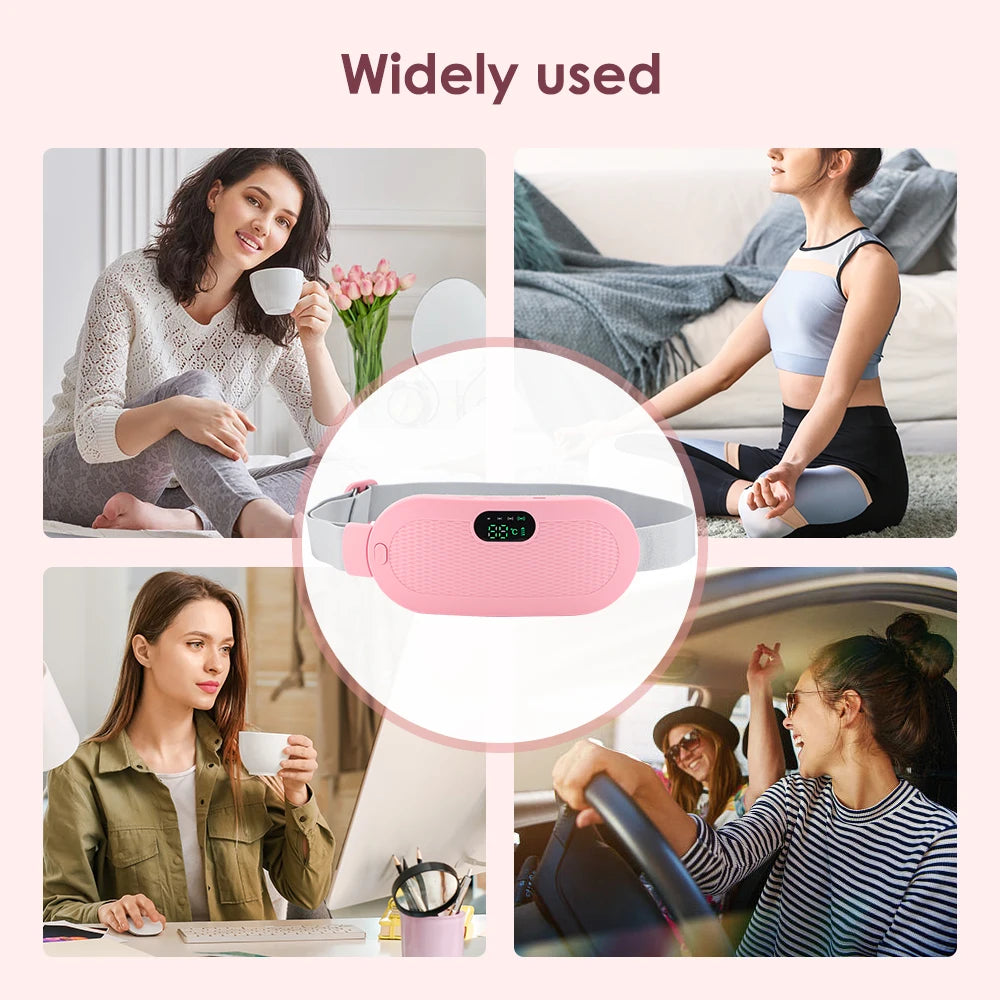 Menstrual Heating Pad & Abdominal Massager Belt – Wireless Cramp Relief with 4 Heat Levels