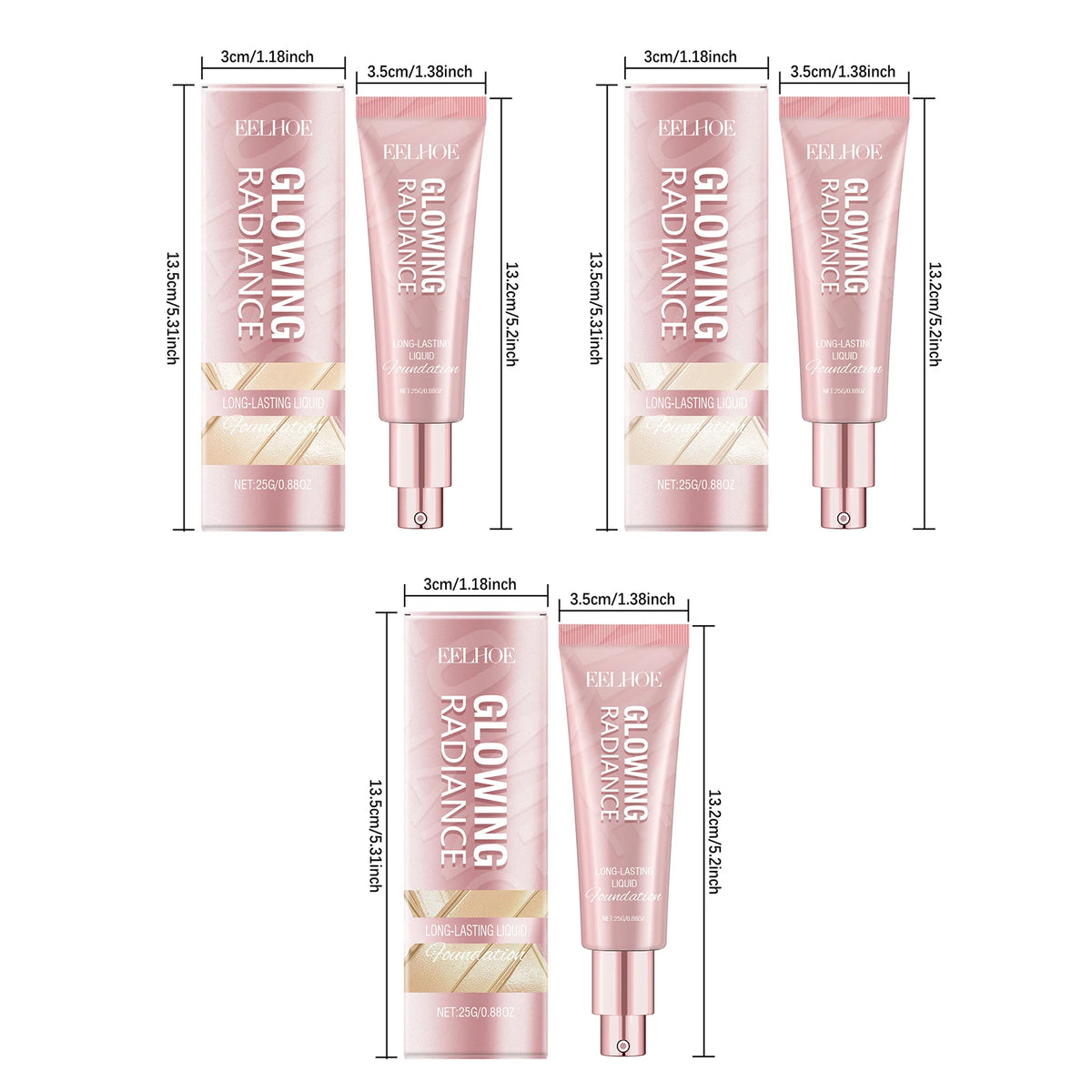 EELHOE 3-in-1 Liquid Foundation BB Cream Concealer – Matte, Waterproof, Oil Control 25g