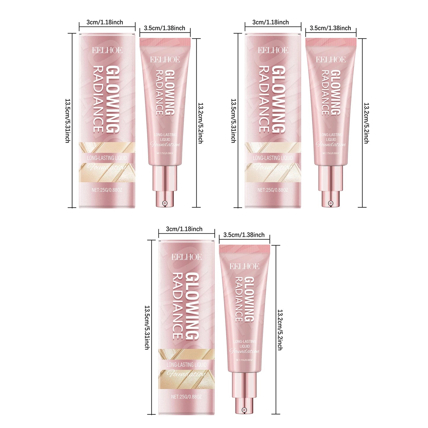 EELHOE 3-in-1 Liquid Foundation BB Cream Concealer – Matte, Waterproof, Oil Control 25g