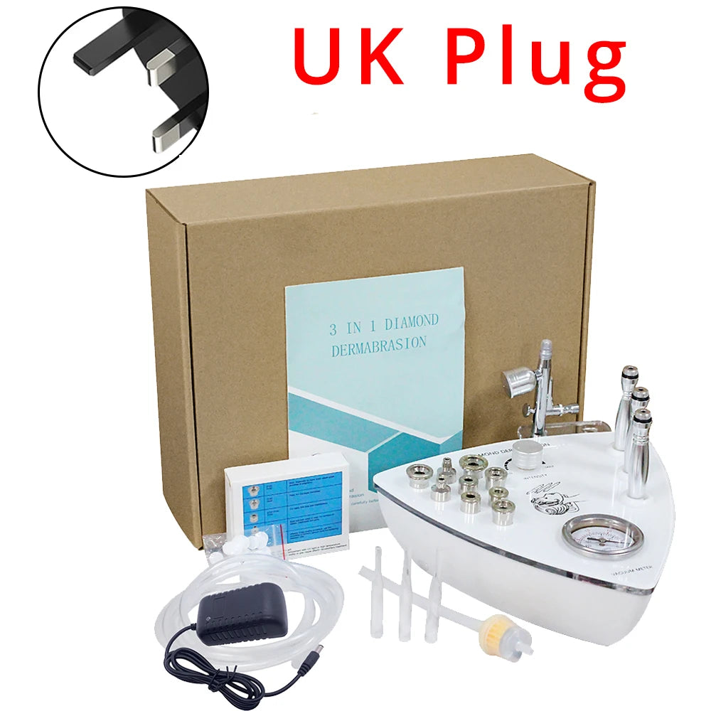 Diamond Tip Microdermabrasion Machine – 9-Head Vacuum Exfoliation & Spray Device
