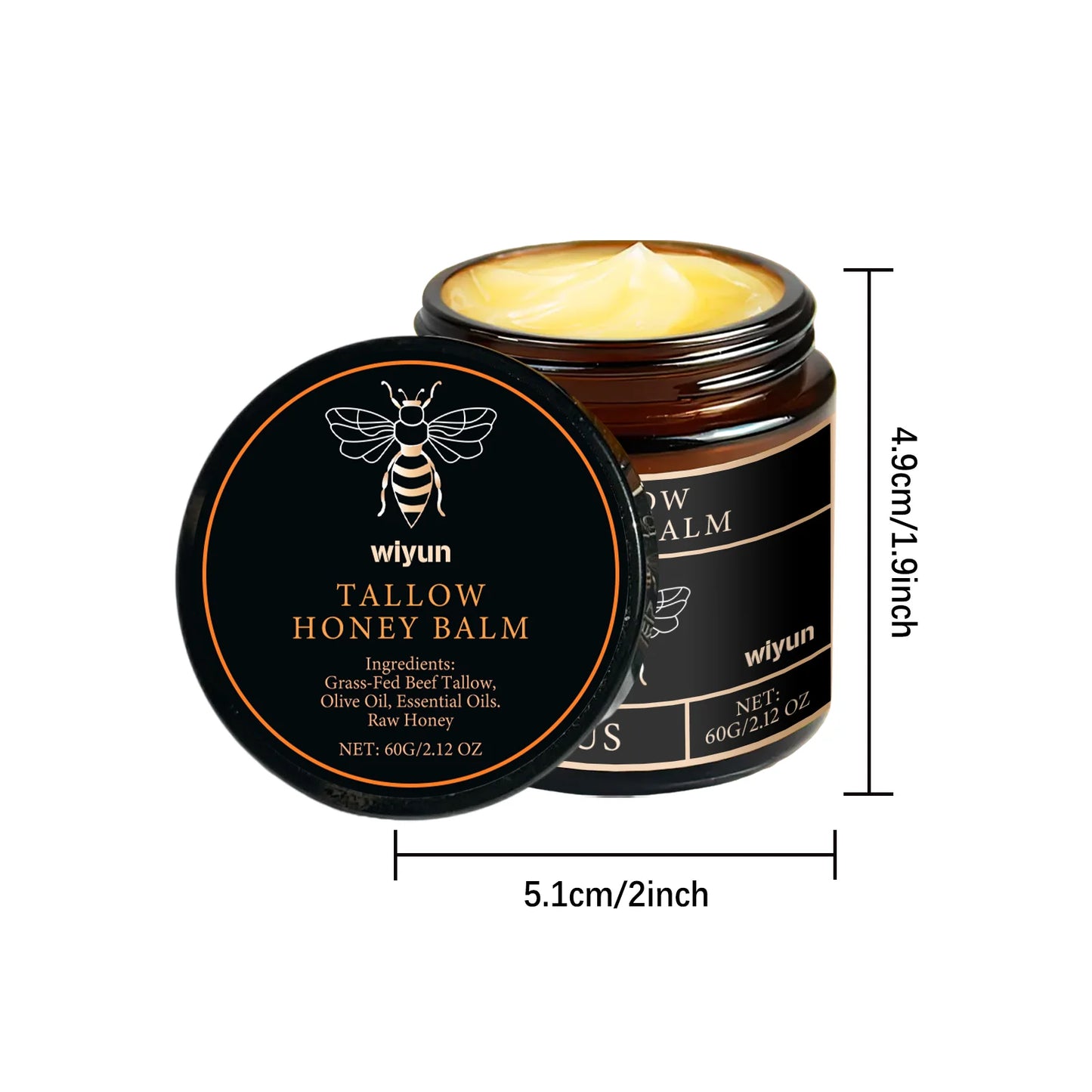 Beef Tallow & Honey Brightening Body Cream – Dark Spot Fader, Firming & Deep Moisturizer (60g)