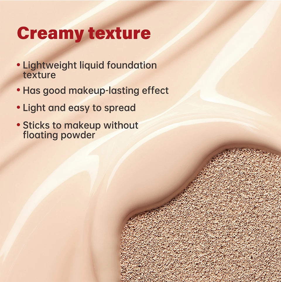 CC Cushion Foundation with Refill – 72-Hour Wear, Waterproof & Buildable Coverage (18g)