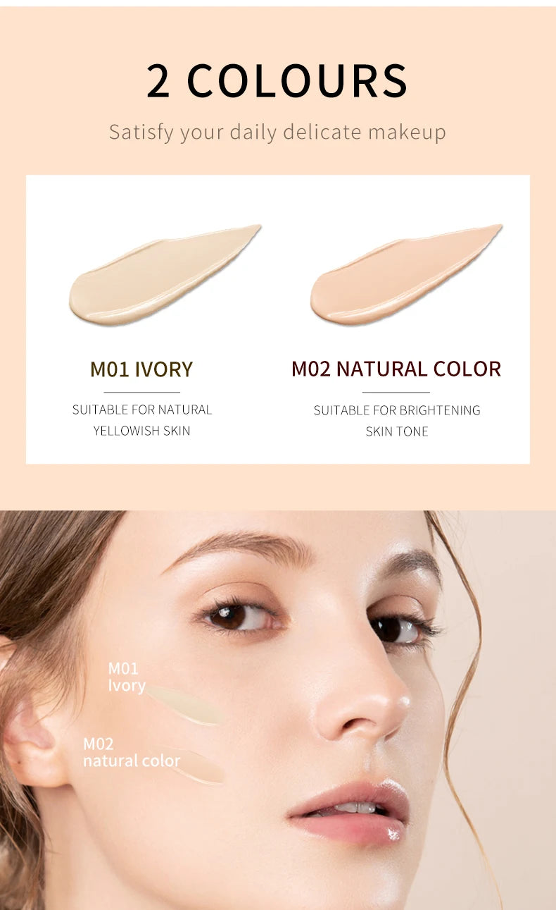 Matte Foundation Cream Concealer Full Coverage Primer Makeup for Dark Circles