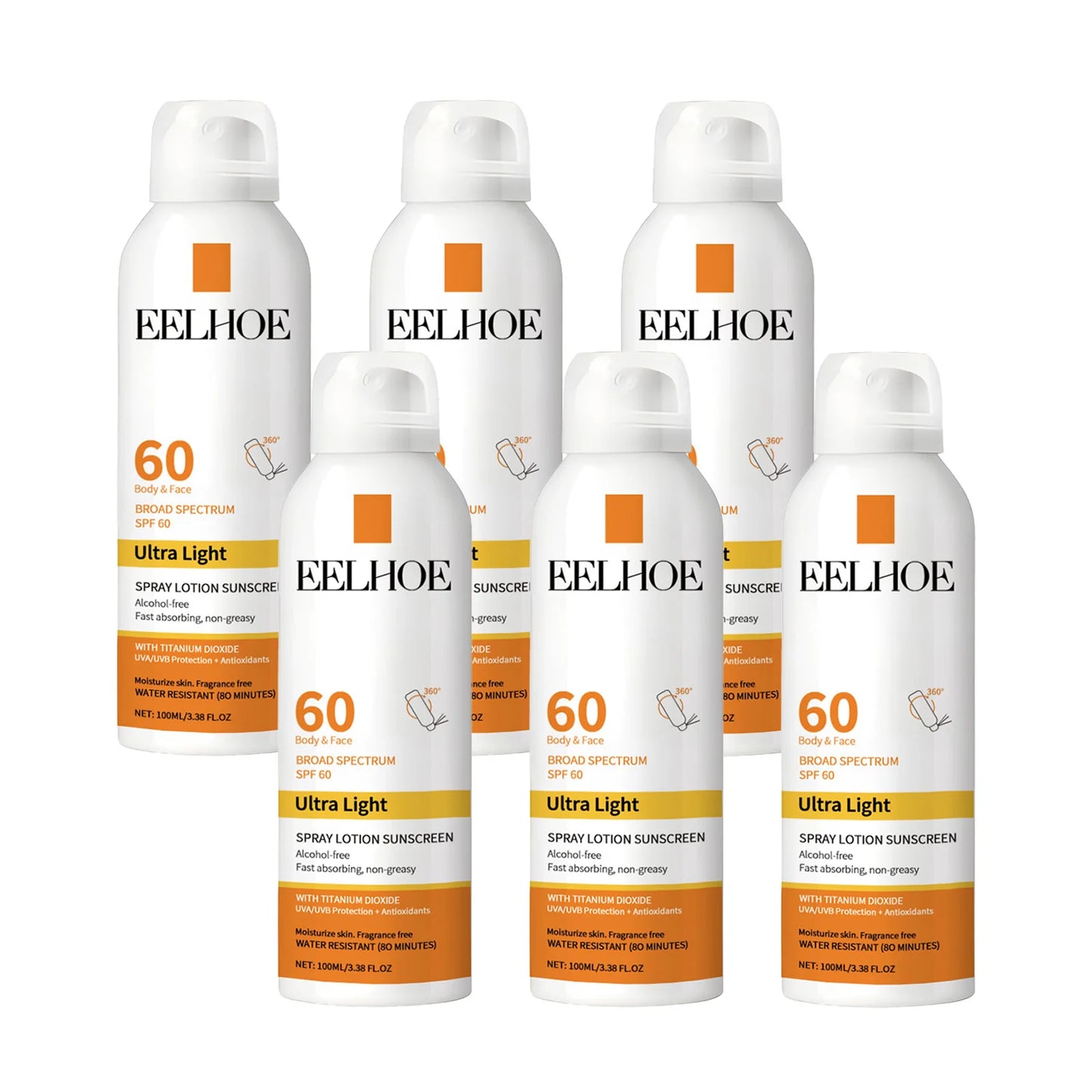 Eelhoe Vitamin E Sunscreen Spray 100ml – Long-Lasting UV Protection & Deep Moisturizing for Face
