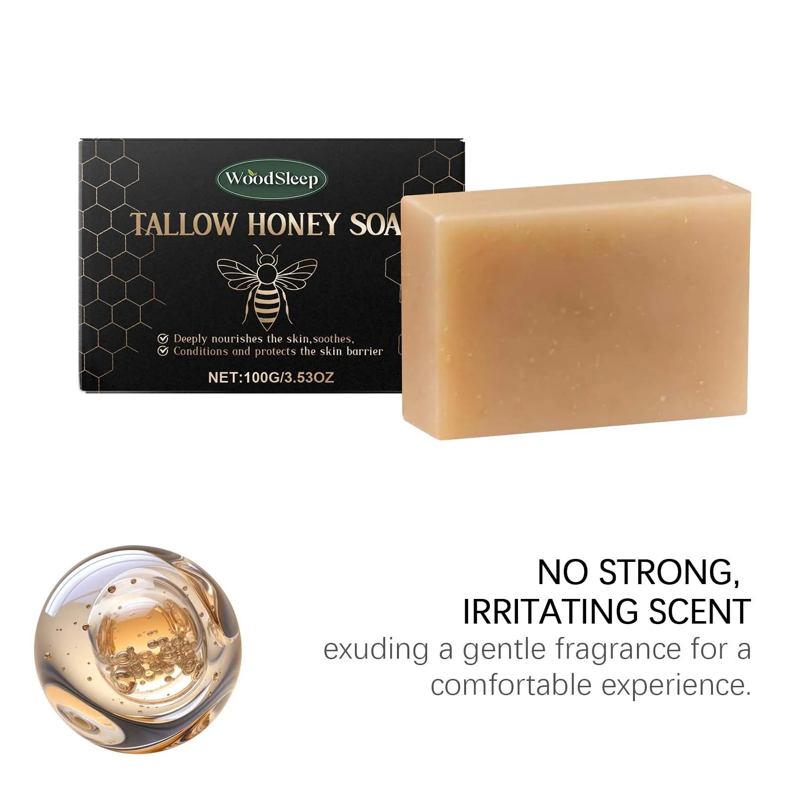 Tallow & Honey Soap Bar - Moisturizing Face & Body Cleanser
