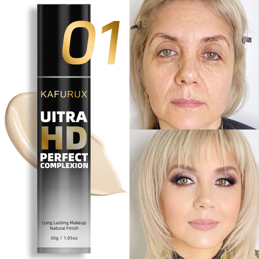 KAFURUX Matte Oil Control Foundation Concealer – Waterproof, Full Coverage Cream, 8 Shades 30g