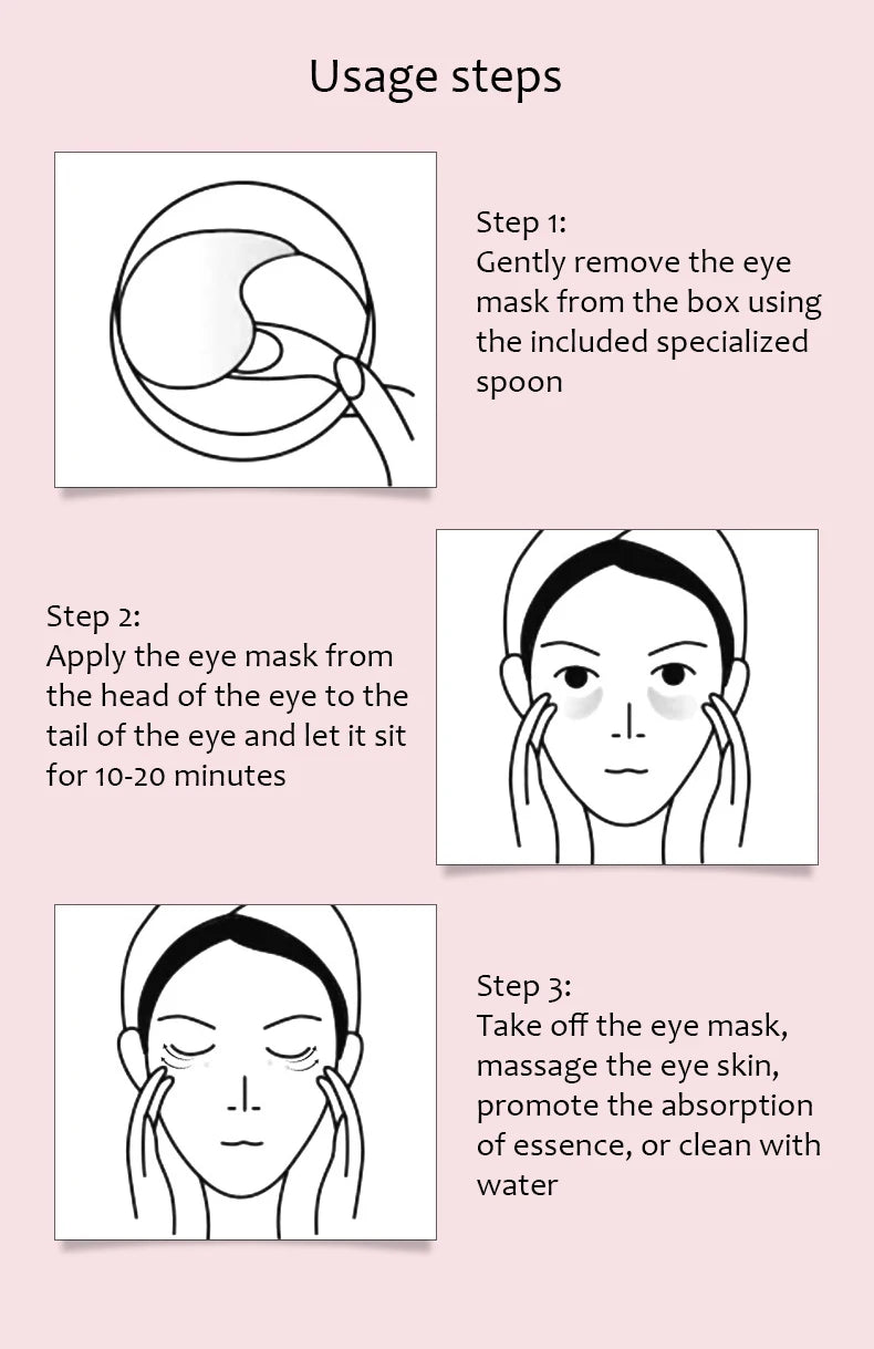 BIOAQUA Gold Crystal Collagen Eye Mask Patches – 60 Pieces, Dark Circles & Firming