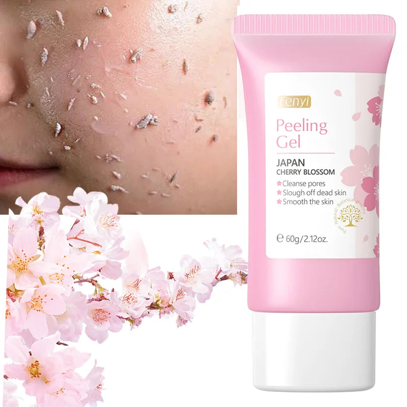 FENYI Japan Cherry Blossom Peeling Gel – Brightening & Deep Cleansing Facial Scrub with Hyaluronic Acid (60g)