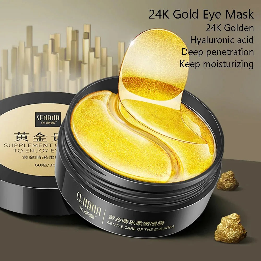 Gold Hyaluronic Acid Eye Mask Patches – 60 Pieces, Firming & Dark Circle Repair