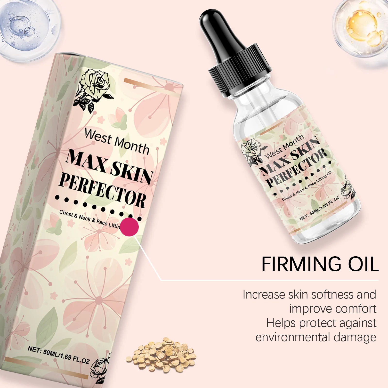 Chest Neck Face Lifting Oil Efficient Nourishment Deeply Nourish the Skin Moisturizing Oil Boost Radiance Winter Skincare