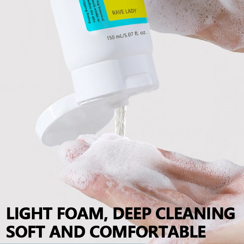 RAVE LADY Low pH Amino Acid Facial Cleanser – Oil Control, Exfoliating & Moisturizing Face Wash (150ml)