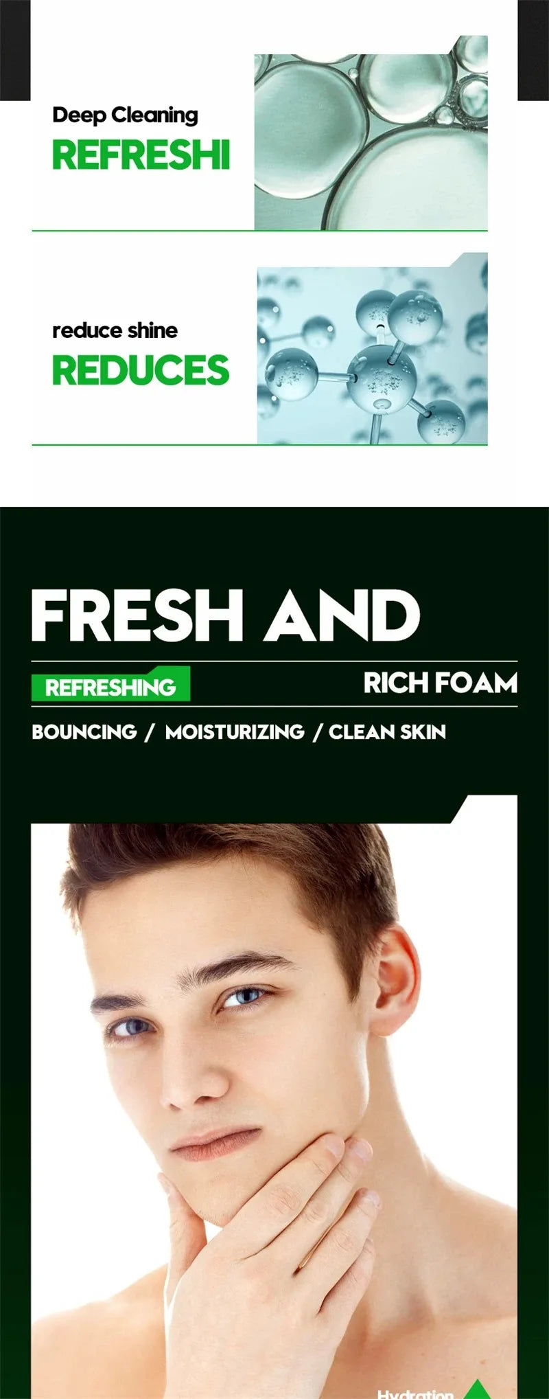 SADOER Men's Deep Cleansing Facial Cleanser – Oil Control, Blackhead Removal & Pore Minimizer (100g)