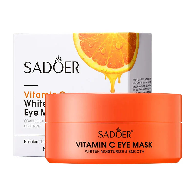 SADOER Vitamin C & Collagen Eye Masks — 60 Pcs Brightening, Anti Dark Circles & Firming Eye Patches