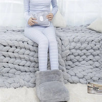 USB Electric Foot Warmer Slippers – Washable Double-Foot Heating Pad for Home & Bedroom