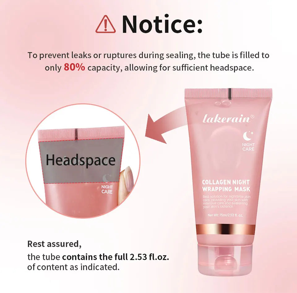 Collagen Night Wrapping Peel-Off Face Mask – Anti-Aging, Firming & Deep Hydration Overnight Skin Treatment for All Skin Types (75ml)