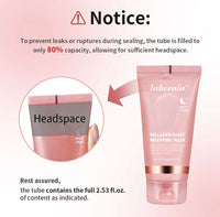 Collagen Night Wrapping Peel-Off Face Mask – Anti-Aging, Firming & Deep Hydration Overnight Skin Treatment for All Skin Types (75ml)