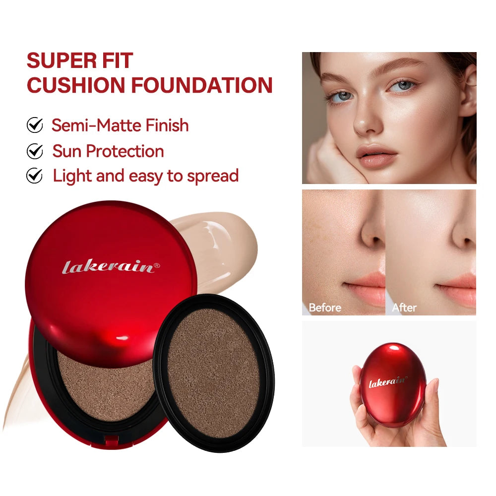 CC Cushion Foundation with Refill – 72-Hour Wear, Waterproof & Buildable Coverage (18g)
