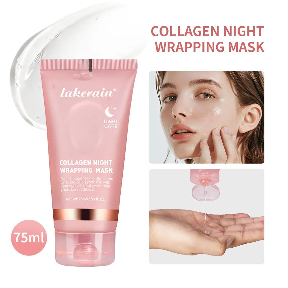 Collagen Night Wrapping Peel-Off Face Mask – Anti-Aging, Firming & Deep Hydration Overnight Skin Treatment for All Skin Types (75ml)
