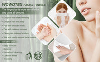100% Bamboo Fiber Disposable Face Towels – Biodegradable Thick Dry Wipes for Sensitive Skin, 60 Count (12x10 in)