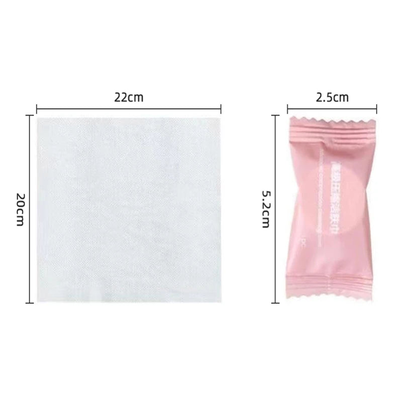 Disposable Compressed Non-Woven Face Towels – Mini Capsule Travel Wipes for Face Cleansing & Makeup Removal (20x22cm)