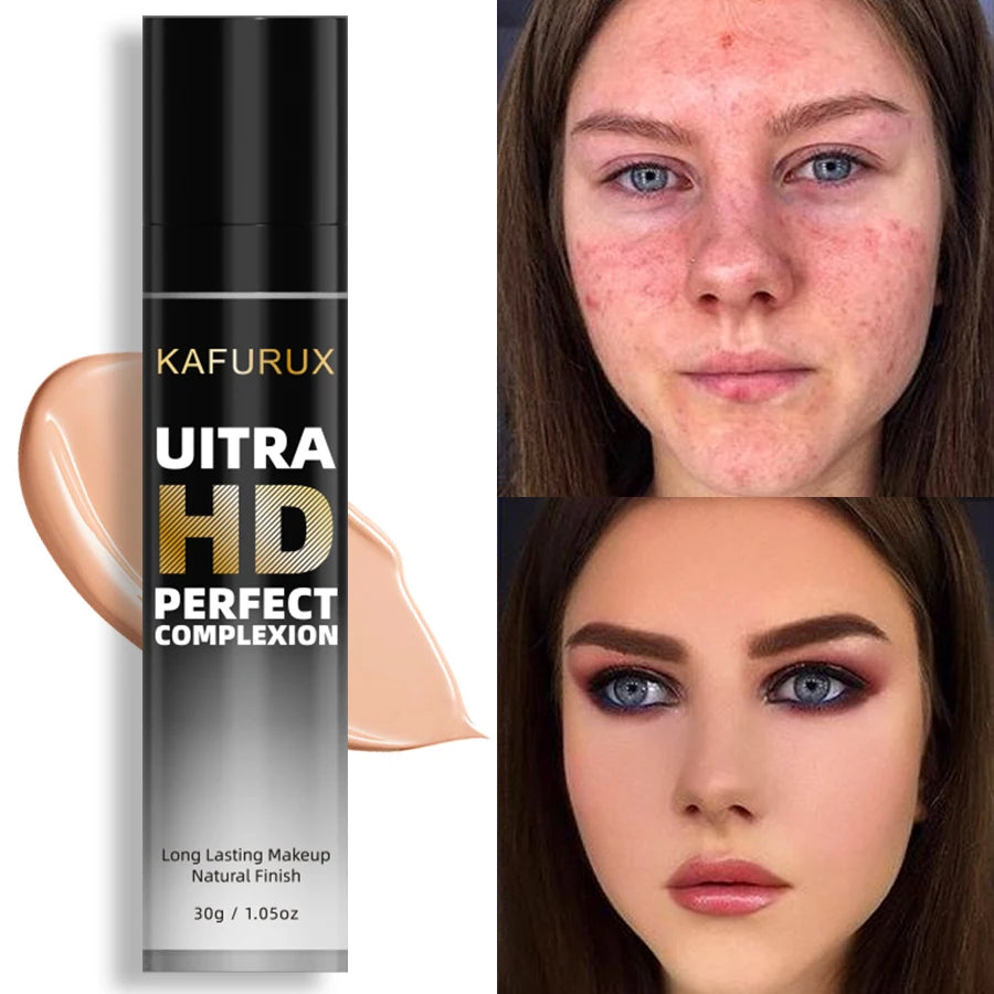 KAFURUX Matte Oil Control Foundation Concealer – Waterproof, Full Coverage Cream, 8 Shades 30g