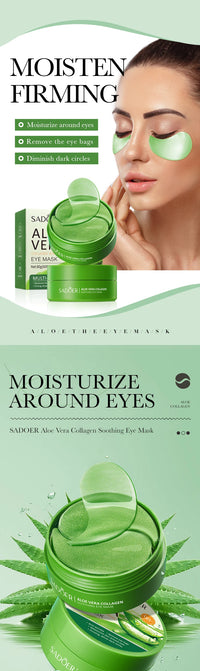 SADOER Aloe Vera & Collagen Under-Eye Masks – Anti-Wrinkle & Dark Circle Patches, 60 Pieces