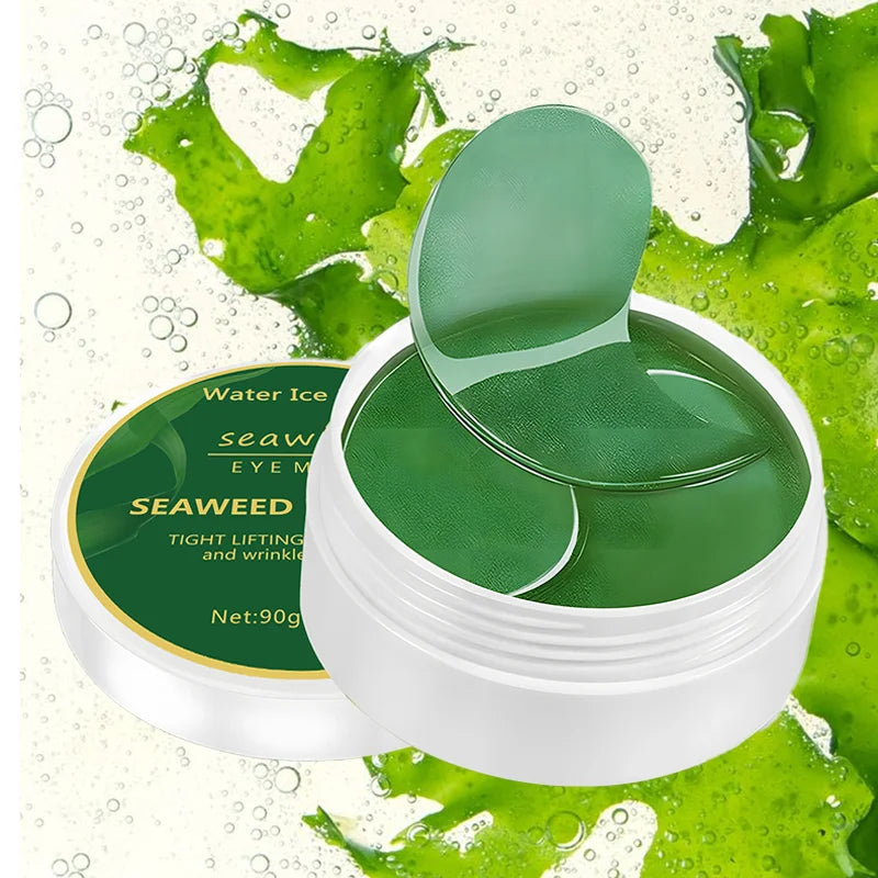 Seaweed Hyaluronic Acid Eye Masks — 60 Pcs Collagen Eye Patch for Dark Circles & Firming