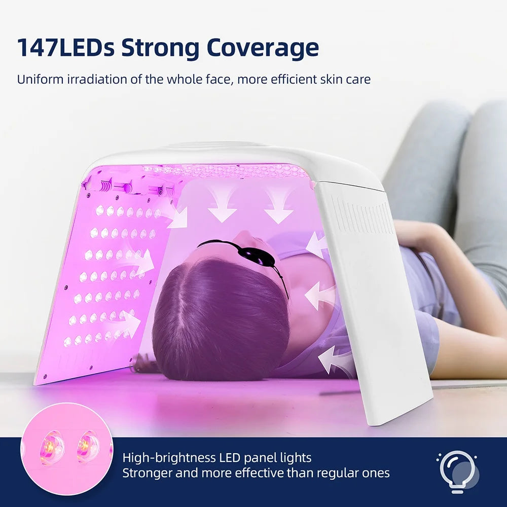 7-Color LED Light Therapy Face & Body Lamp – Foldable Skin Rejuvenation Device