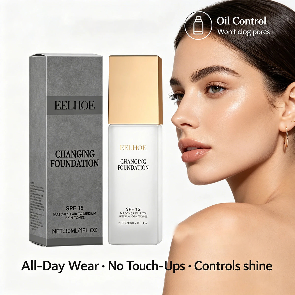 Changing Foundation SPF 15 Full Coverage Waterproof Concealer For Mature Skin