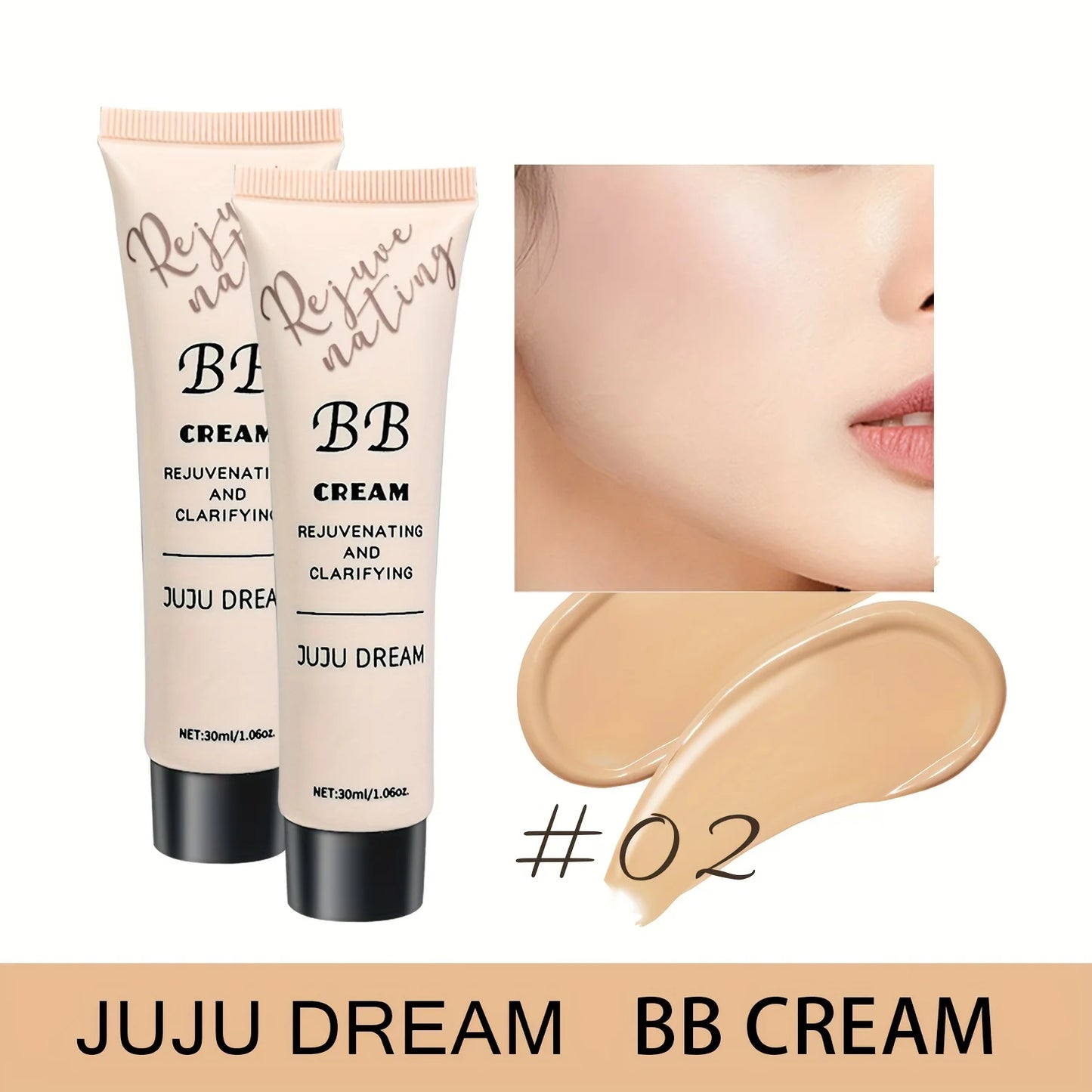 Korean Natural BB Cream – Moisturizing Concealer & Translucent Primer for All Skin Types (30ml)