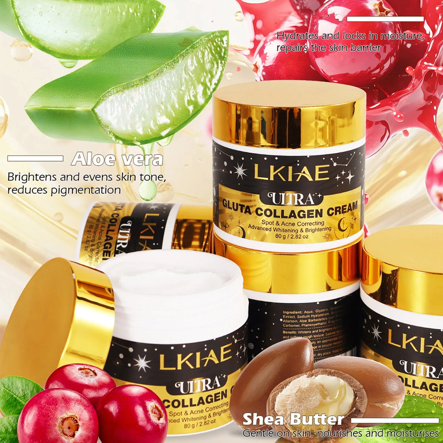 AILKE Ultra Brightening Facial Cream for Dark Skin – Gluta Collagen, 80ml