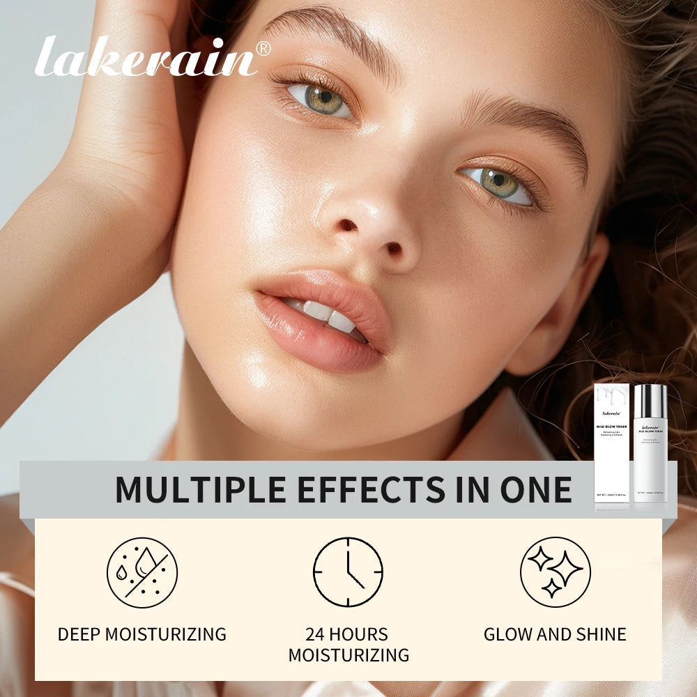 Lakerain Milk Glow Toner – Niacinamide Brightening & Deep Moisturizing Toner for Radiant, Hydrated Skin (100ml)