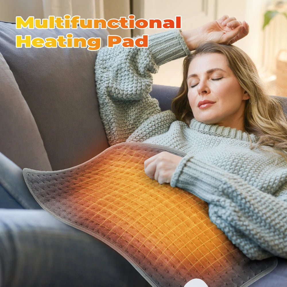 Electric Heating Pad for Back, Abdomen & Waist Pain Relief – EU/UK/US Plug, 9 Heat Levels
