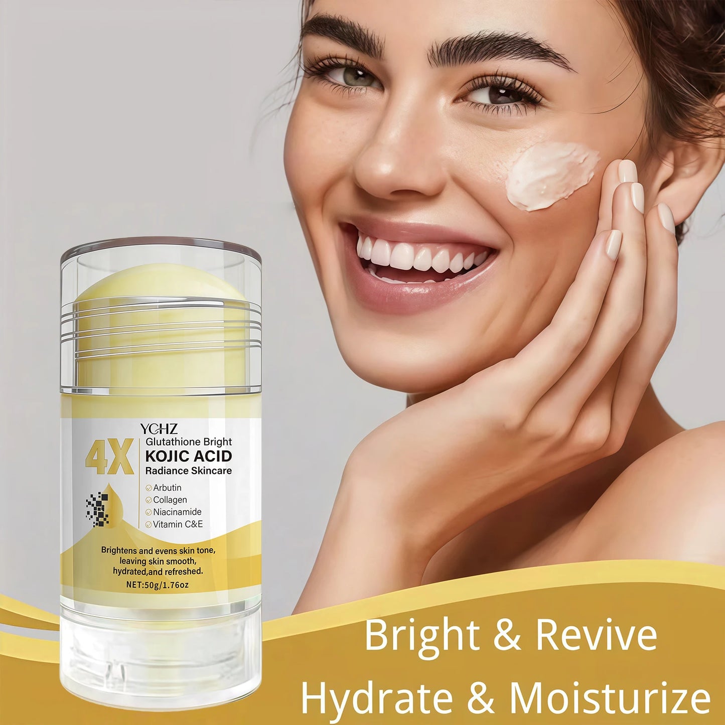Kojic Acid Whitening Cream Stick – Dark Spot Corrector & Skin Tone Evener for Men & Women (50g)