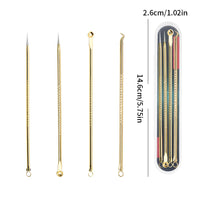 4-Piece Acne & Blackhead Remover Needle Set – Metal Pore Cleaning Tool Kit