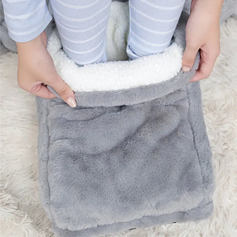 USB Electric Foot Warmer Slippers – Washable Double-Foot Heating Pad for Home & Bedroom