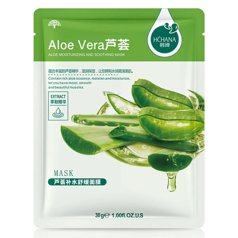 SADOER Natural Plant Sheet Face Mask – Moisturizing, Oil Control & Anti-Aging | 10pcs