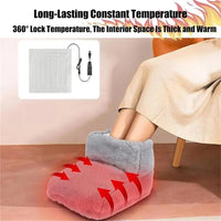 USB Electric Foot Warmer Slippers – Washable Double-Foot Heating Pad for Home & Bedroom