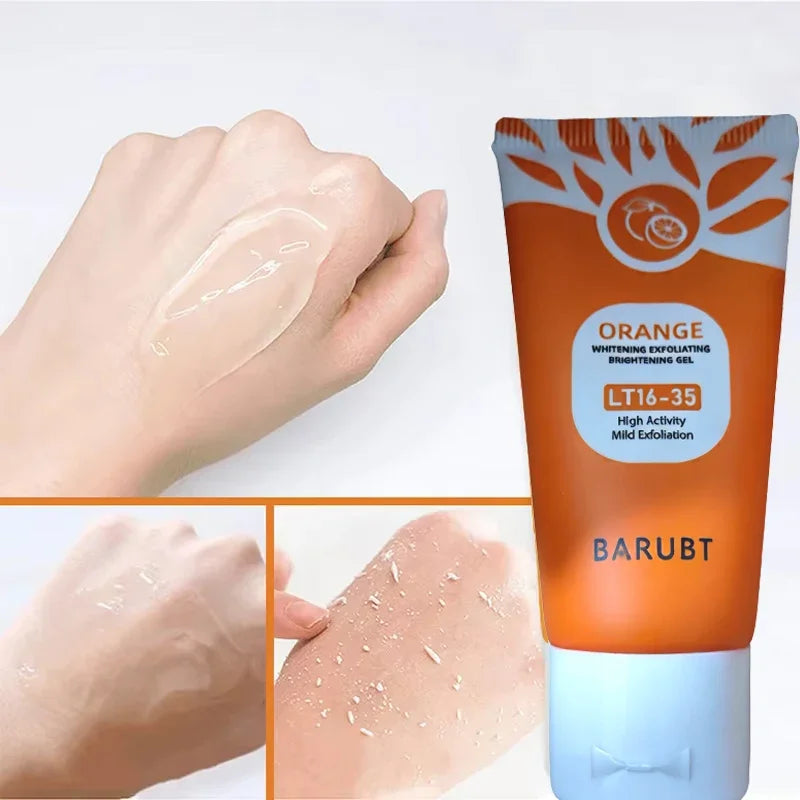LUXURYTO Orange Exfoliating Gel – Gentle Face & Body Scrub for Dead Skin Removal & Oil Control (50ml)