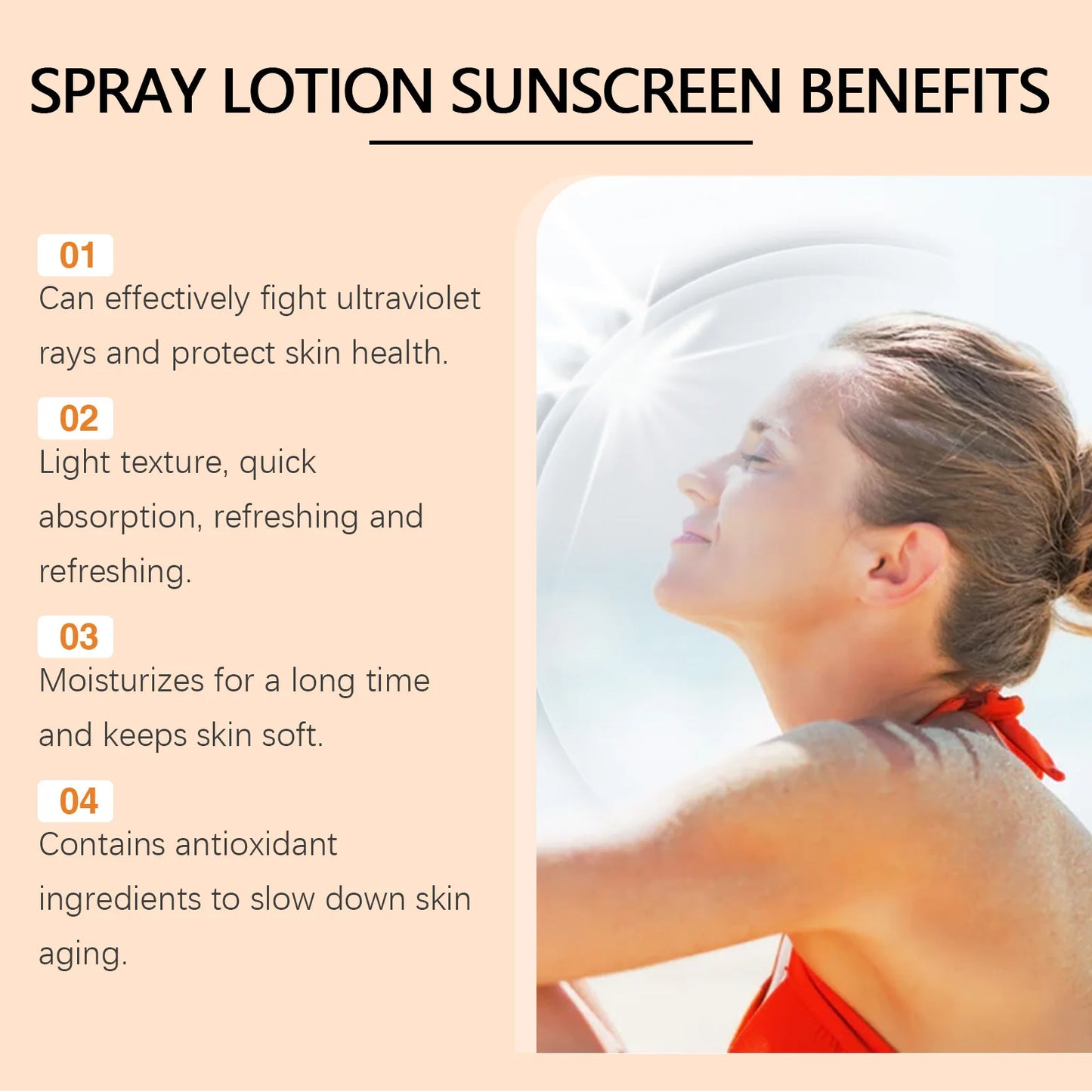 Eelhoe Vitamin E Sunscreen Spray 100ml – Long-Lasting UV Protection & Deep Moisturizing for Face
