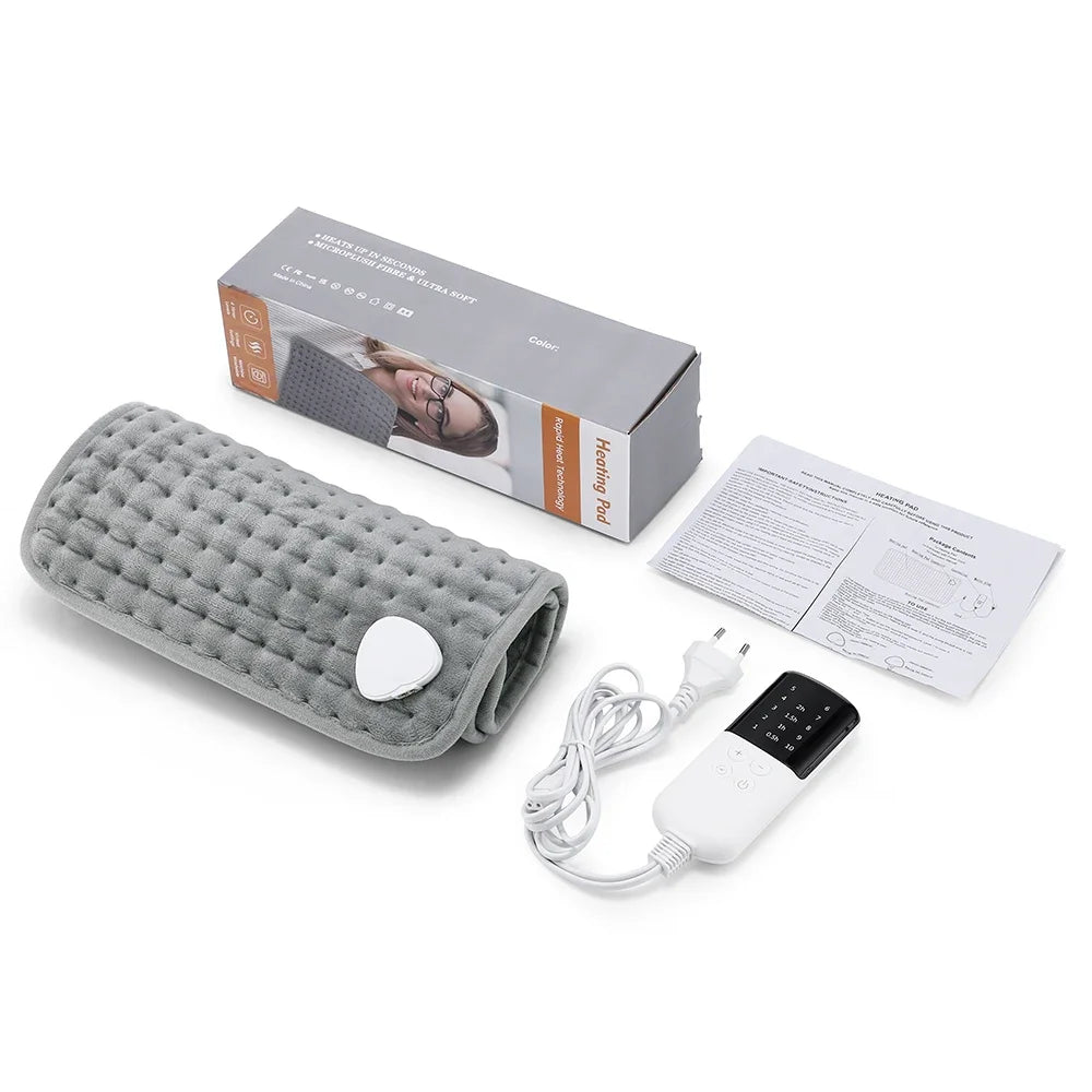 Electric Heating Pad for Back, Hands & Legs – 10 Heat Levels, 4 Timer Settings, Machine Washable