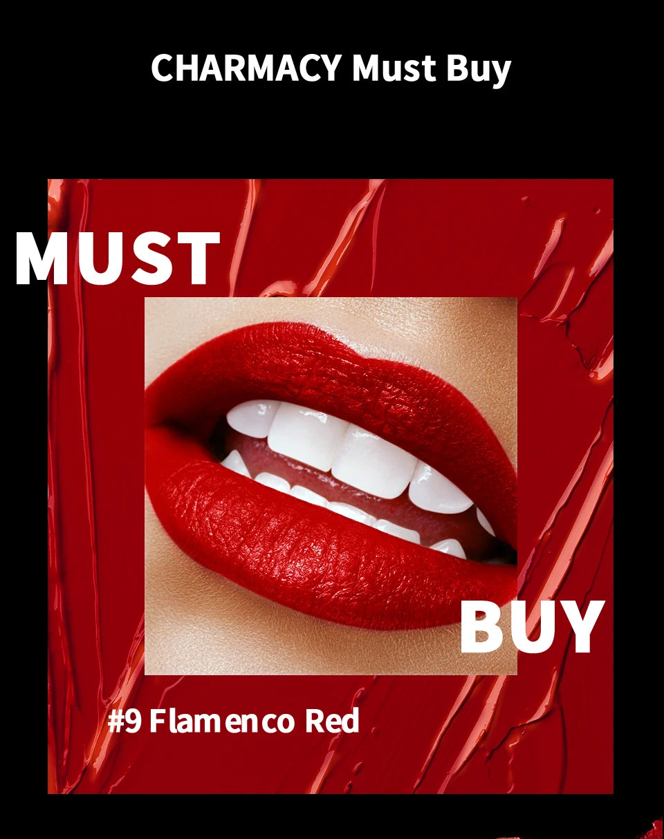 CHARMACY Luxury Velvet Lipstick - Moisturizing Long-Lasting Color