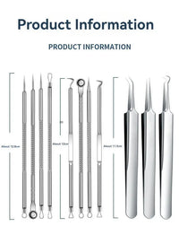 11-Piece Blackhead & Ingrown Hair Removal Tool Set – Acne Needles, Pore Cleaner & Tweezers Kit